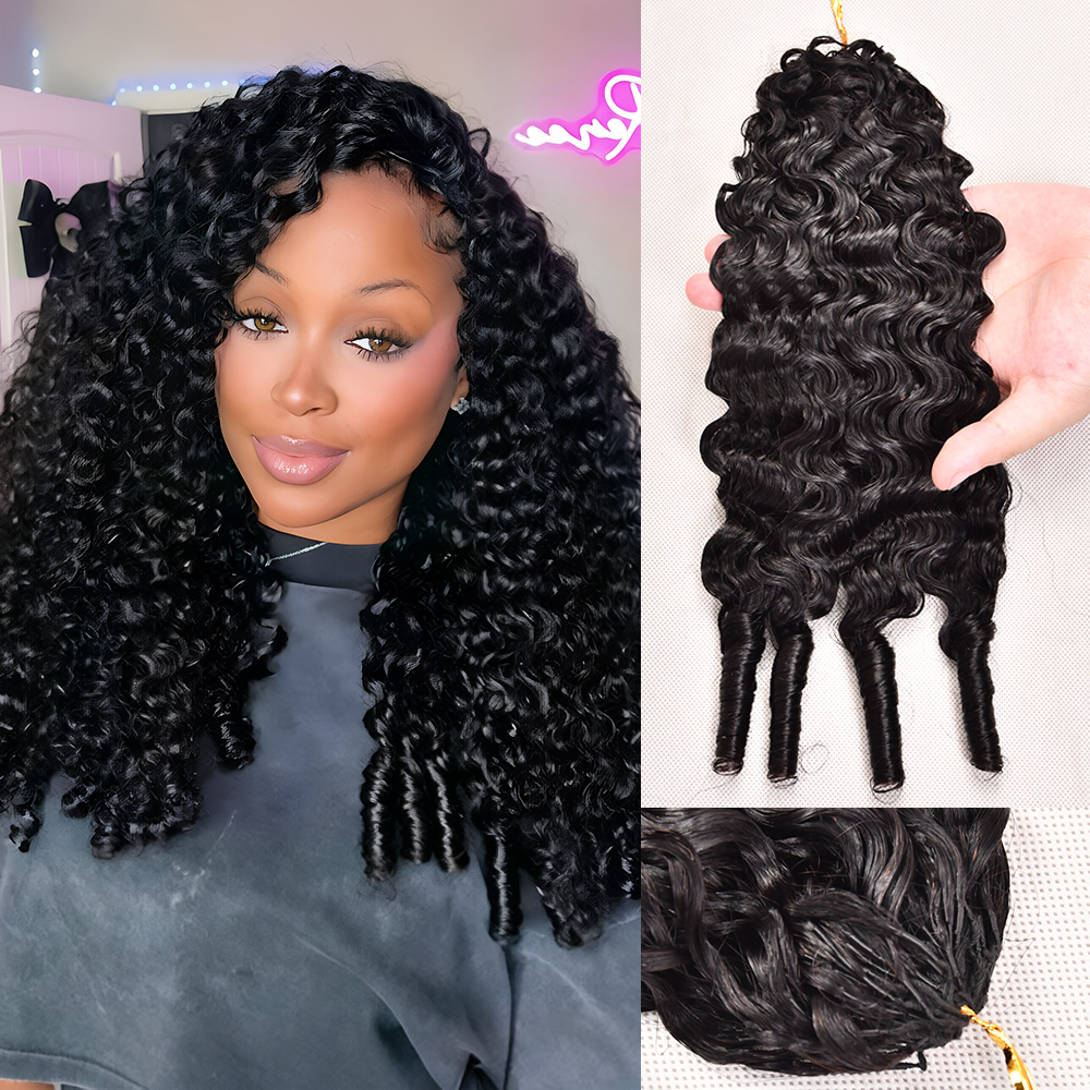 Water Wave Bulk Human Hair For Braiding - 14 16 18 İnç Miracle Knots