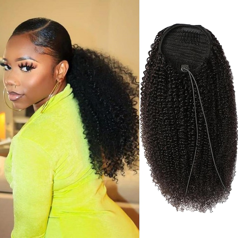 Seamless Clip In Hair Extensions Human Hair - 24 26 İnç Uzun Afro Kıvırcık