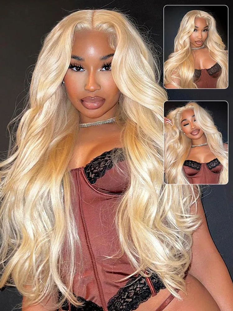 613 Blonde Body Wave Lace Front Wig - 613 Bal Sarısı Renkli 40 İnç