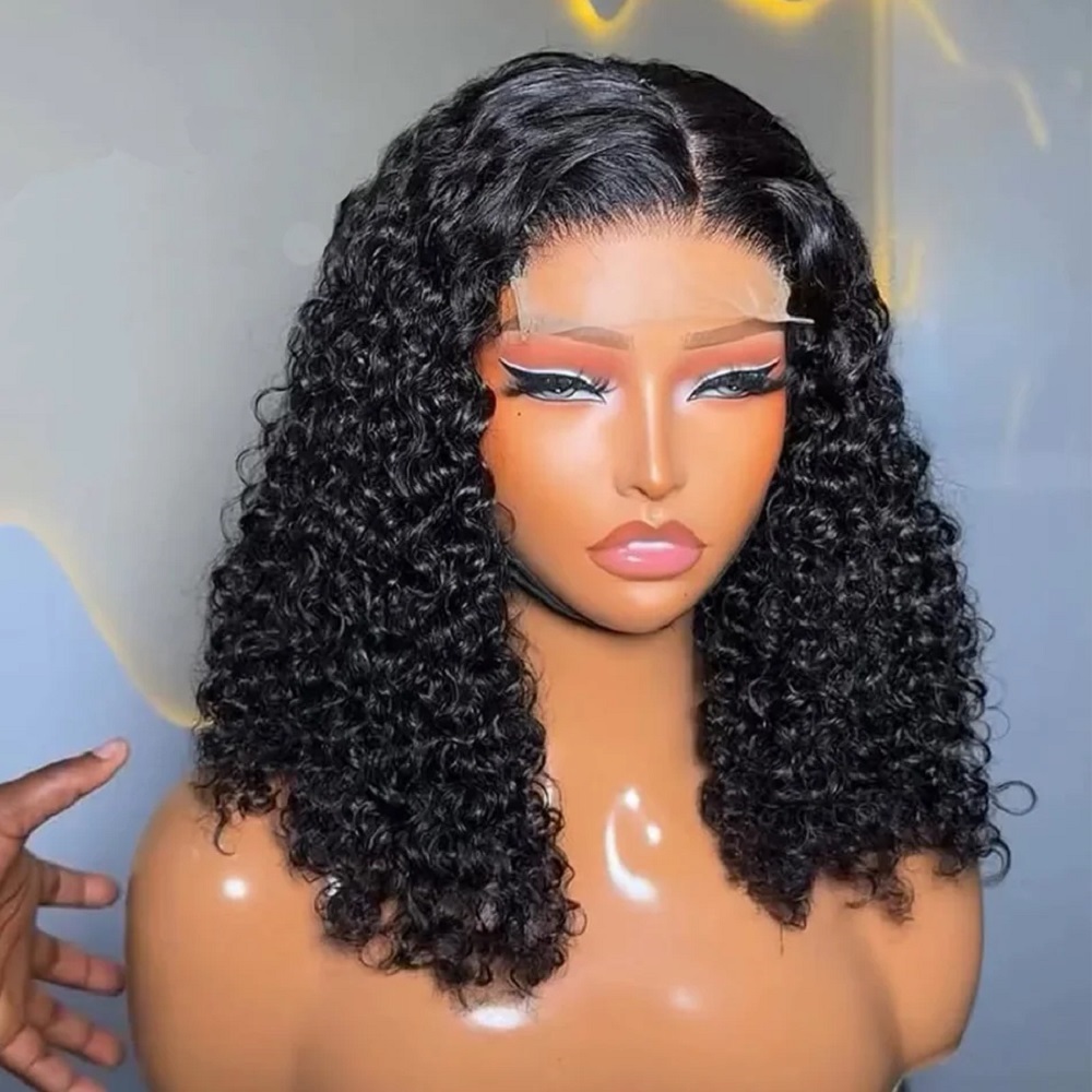Glueless Wear And Go Human Hair Wig - 8-14 İnç Kısa Dalgalı Bob İnsan