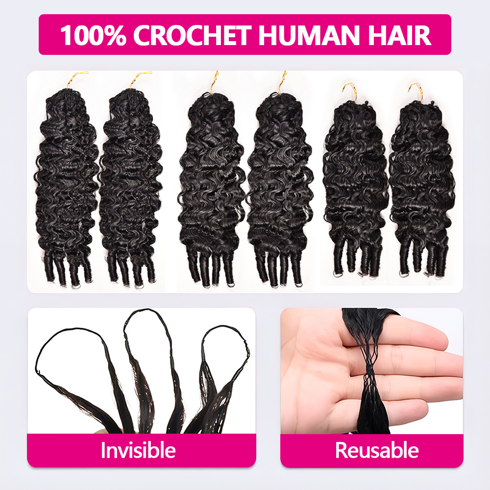 14 16 18 İnç Miracle Knots Kro - Water Wave Bulk Human Hair For Braiding incelemesi ve fiyatı