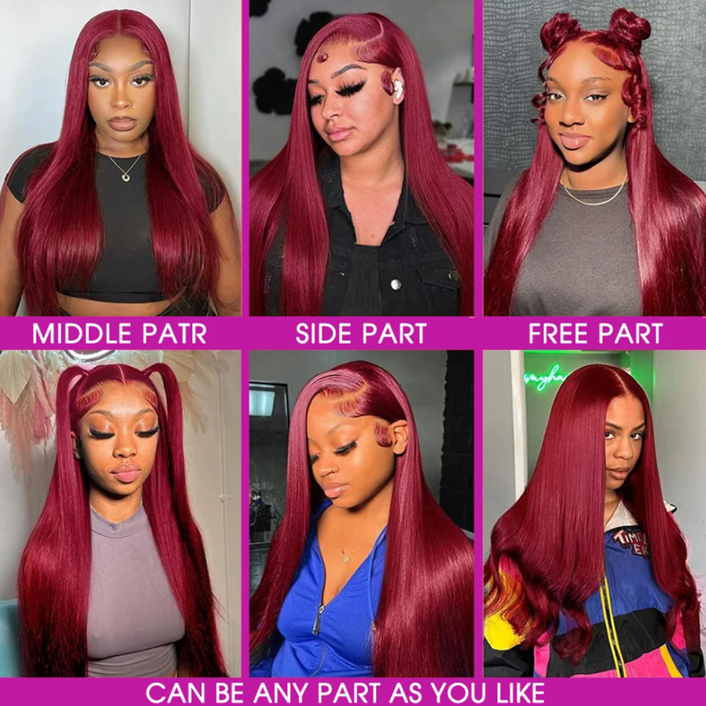 99J Bordo İpeksi Düz Gerçek Sa - Lace Front Wigs incelemesi ve fiyatı