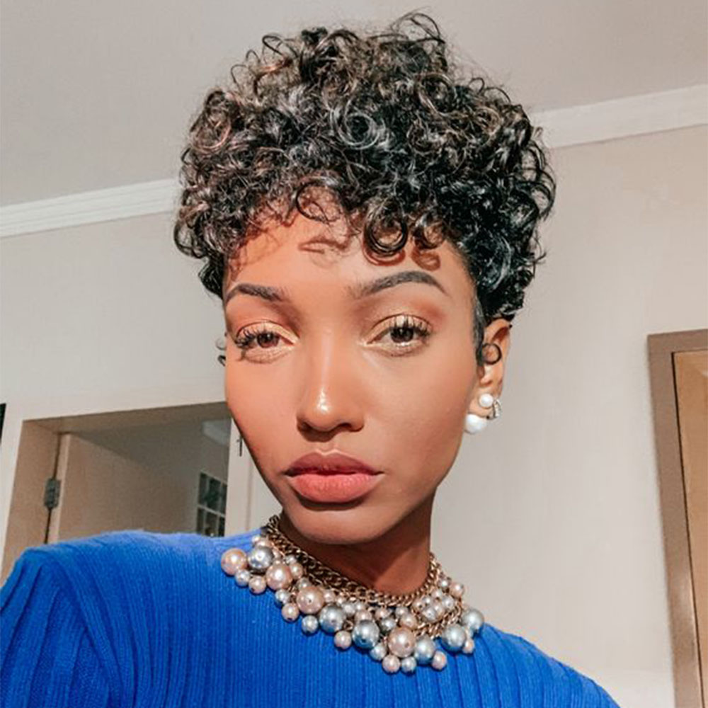 Kısa Peri Kesim Peruk Kıvırcık - Short Pixie Cut Wig Human Hair Cheap incelemesi ve fiyatı