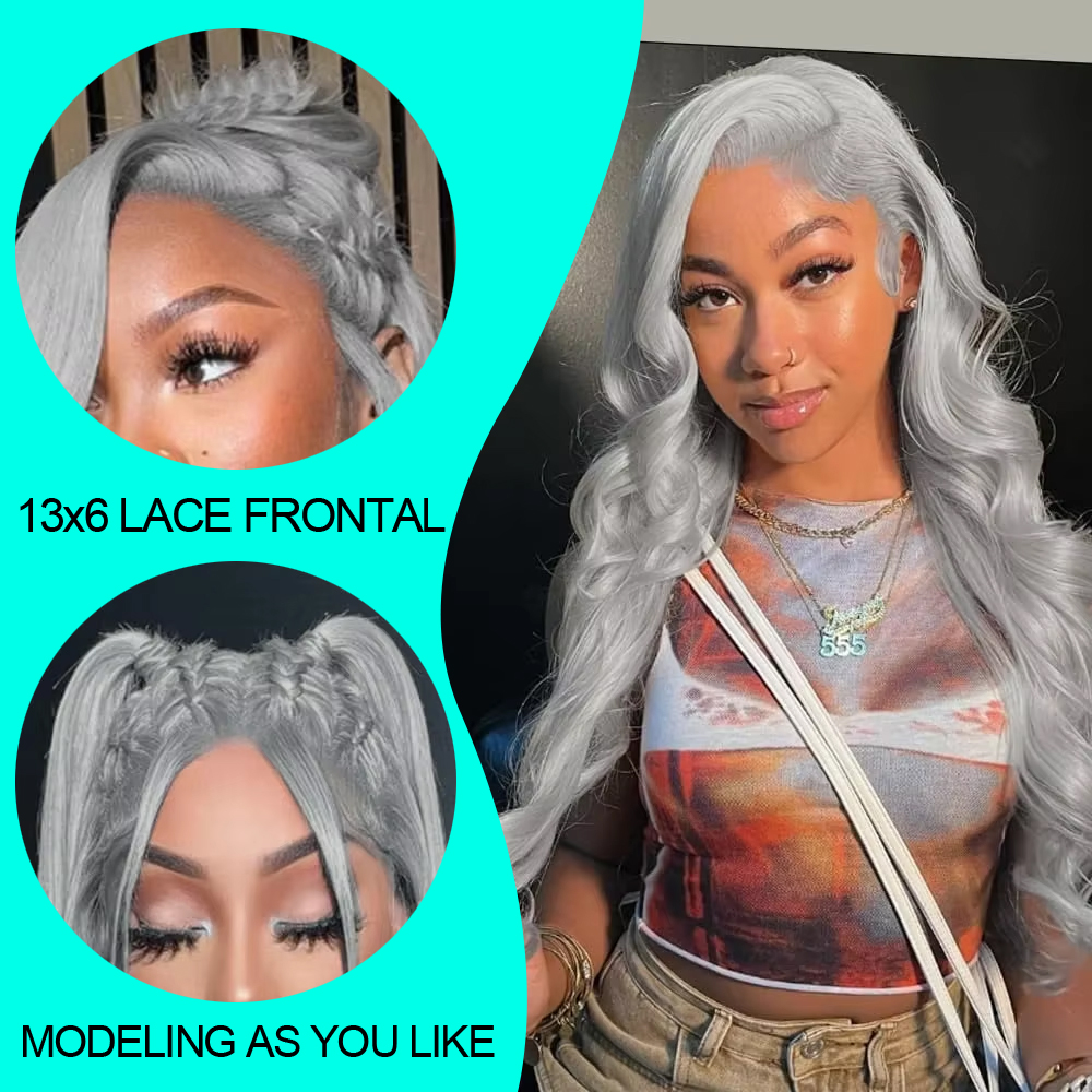 Cosplay Vücut Dalga Gümüş Gri  - 613 Blonde Body Wave Lace Front Wig incelemesi ve fiyatı