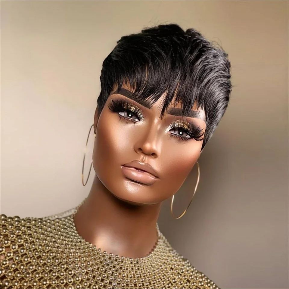 Kısa Düz Bob Peruk Pixie Kesim - Short Pixie Cut Wig Human Hair Cheap incelemesi ve fiyatı