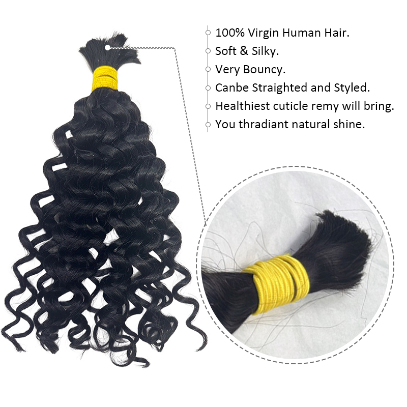Örgü için Su Dalgası Görünümlü - Water Wave Bulk Human Hair For Braiding incelemesi ve fiyatı