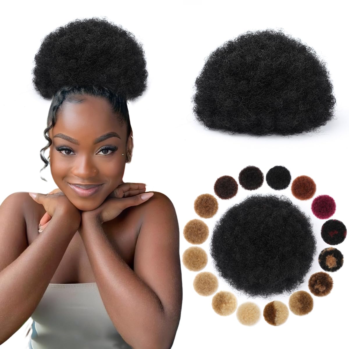 Afro Puff Sentetik İpli At Kuy - Drawstring Afro Curly Puff Ponytail incelemesi ve fiyatı