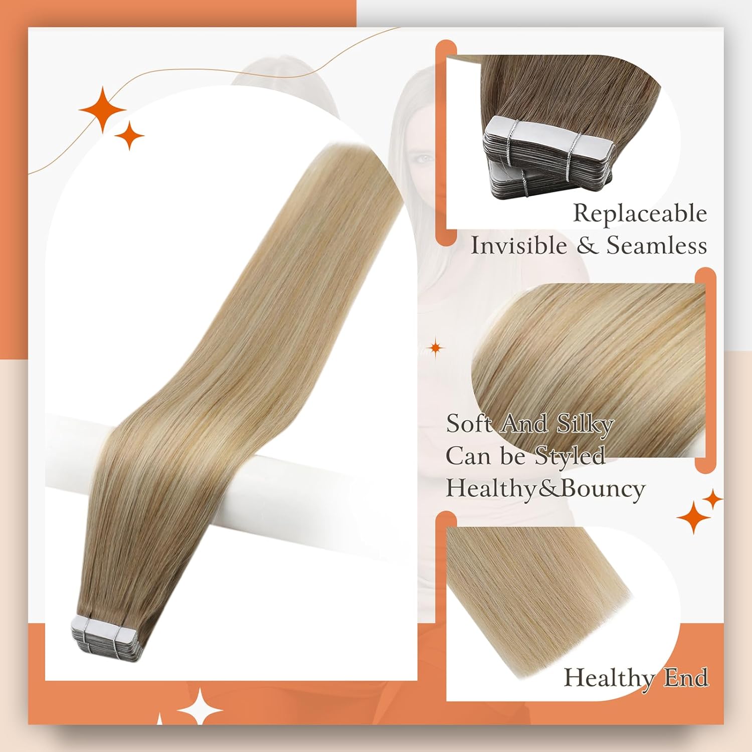 Saç Uzantılarında Tam Parlaklı - Invisible Tape In Extensions Real Hair incelemesi ve fiyatı