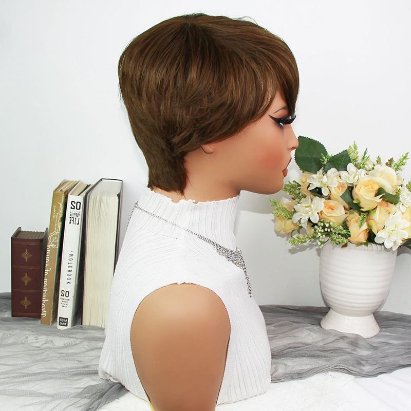 Çikolata Kahverengi Pixie Kesi - Short Pixie Cut Wig Human Hair Cheap incelemesi ve fiyatı