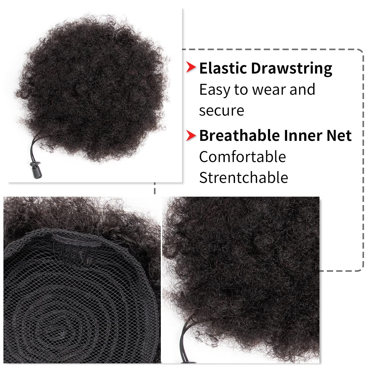 Afro Kıvırcık Topuzlar %100 Ge - Drawstring Afro Curly Puff Ponytail incelemesi ve fiyatı